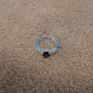 Sterling silver garnet ring
